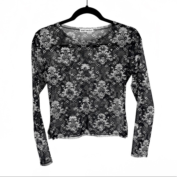Issey Miyake Patterned Mesh Top - Picture 1 of 5